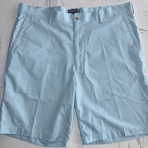 Peter Millar Crown Sport Shorts Mens 36 Aqua Performance 9" Inseam Sports Golf